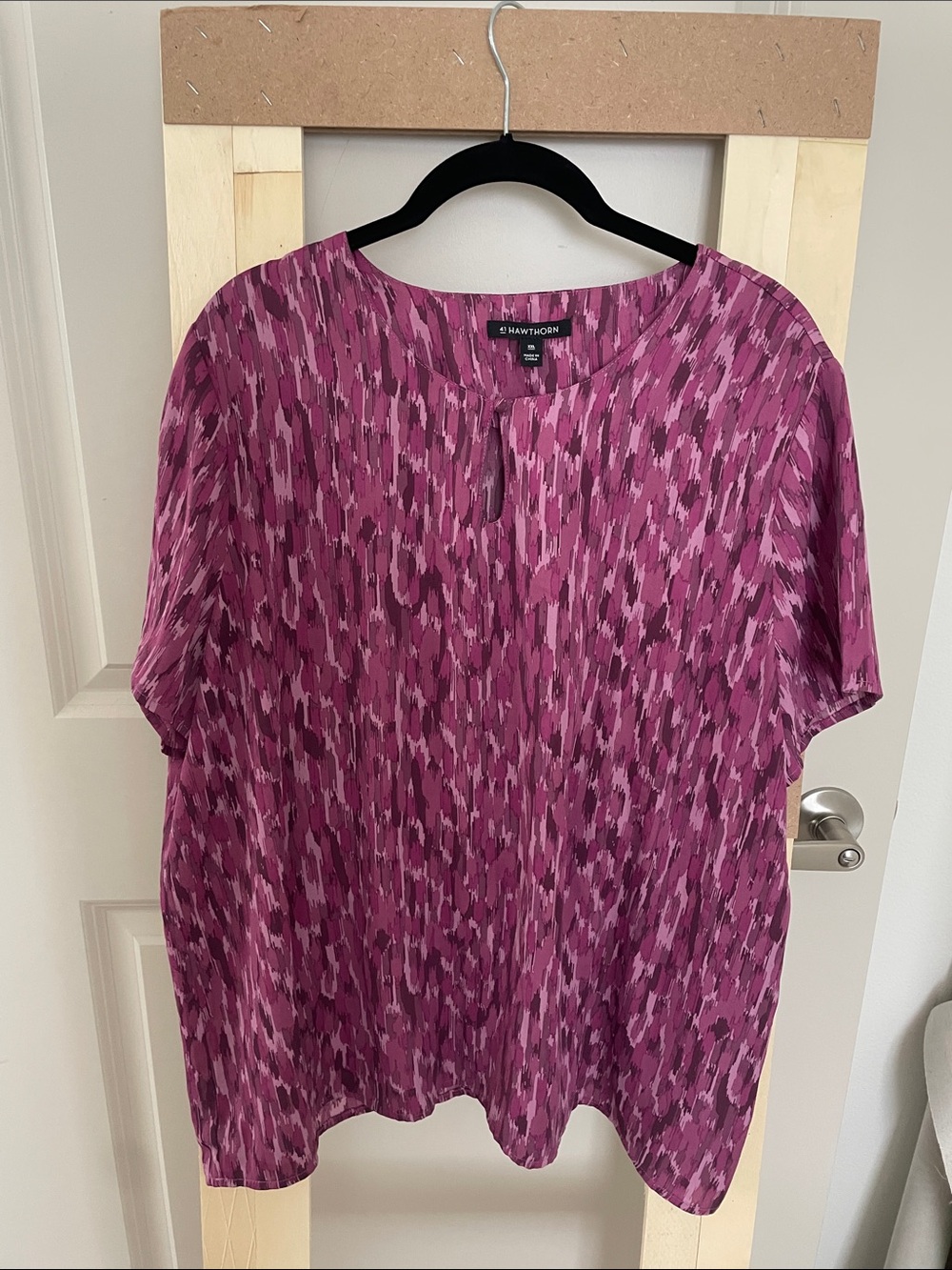 41 Hawthorn Pink Patterned Short Sleeve Blouse